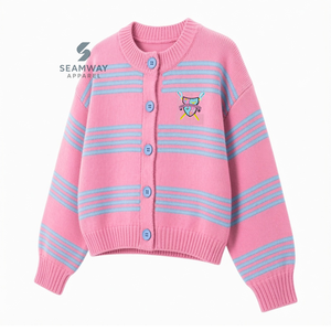 Suéter Casual Bordado de Manga Larga con Cuello Redondo y Botones para Mujer de la Hermandad Gamma Phi Delta - Product Image 2