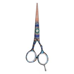 Ciseaux de coiffure professionnels en acier inoxydable, lame tranchante, manche long, pour droitiers, motif décoratif - Product Image 2