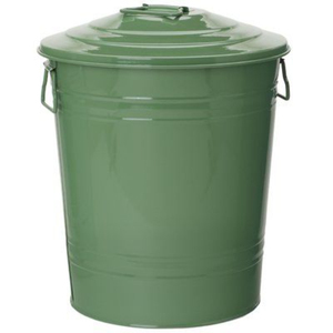 ถังขยะเหล็กชุบสังกะสีทันสมัย สีเขียวเซจเคลือบผง สำหรับใช้ภายในและภายนอกอาคาร พร้อมหูหิ้ว - Product Image 1