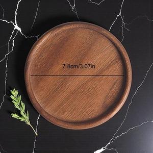Juego de Posavasos Redondos de Madera con Soporte, Reutilizables, Ecológicos, de 3 mm de Grosor, Diseño Contemporáneo, para Bebidas, en Stock - Product Image 1
