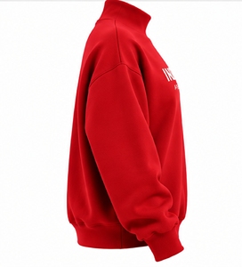 Sudadera de Cuello Alto Roja de Index Apparel, Corte Holgado, Informal, Unisex, Tejida en Algodón, para Otoño - Product Image 4