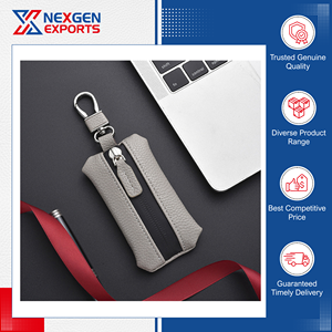 Étui à clés de voiture en cuir PU imperméable de qualité supérieure, très résistant, avec fermeture éclair, idéal pour les voyages, les cadeaux et le rangement - Product Image 5