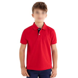 Camisetas Polo Deportivas para Niños, Color Rojo Sólido, Manga Corta, Camisetas Polo Atléticas para Niños, Logotipo Personalizado, Tops de Golf para Niños de Verano - Product Image 1
