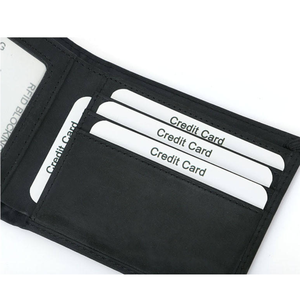 Premium Genuine Leather Men's <b>Wallet</b> <b>RFID</b> <b>Blocking</b> Slim Minimalist Bifold <b>Wallet</b> Custom Logo Wholesale Brown - Product Image 3