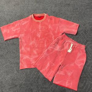 Conjunto de Camiseta y Pantalones Cortos Casuales de Verano, Ligeros y Transpirables, para Hombre, Diseño Personalizado ODM, 100% Algodón, Color Sólido - Product Image 2