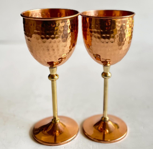 Gobelet à pied en cuivre, élégant, vintage, pour boire, coupe à vin décorative, vaisselle de bar haut de gamme - Product Image 2