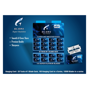 20 hojas de afeitar de acero inoxidable de doble filo con revestimiento de platino 10 tarjetas colgantes 10000 unidades empaquetadas - Product Image 3