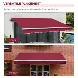 Toldo Retráctil Manual Rojo de 12 Pies x 8 Pies con Brazos Plegables para Patio, Terraza o Jardín, Proyección Máxima de 5 m - Product Image 5