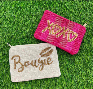 Porte-monnaie brodé à la machine avec perles, style bohème, sac artisanal à motif de fruits, fermeture ouverte, polyester respirant - Product Image 1