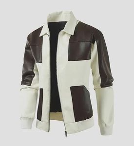 Blouson Bomber en Cuir Véritable pour Homme, Col Rabattu, Fermeture Éclair, Style Décontracté, Respirant, Coupe-Vent, Vêtement d'Hiver - Product Image 1