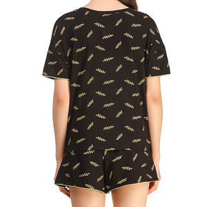 Ensemble court pour femmes, décontracté, été, coton, polyester, tenue en deux pièces, vêtements de détente, fabricant OEM, marque privée - Product Image 2