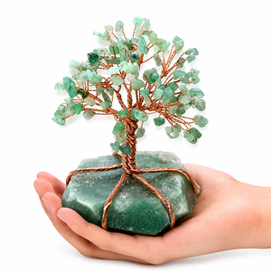 Arbre à Monnaie en Aventurine Verte Authentique Fait Main en Pierres Précieuses pour la Chance, la Prospérité, la Richesse et l'Énergie Positive (Vente en Gros) - Product Image 4