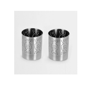 Good Quality Round shape 2 Pieces Stainless steel Spoon holder Best kitchen Storage Organizer Cutlery Holder In Hot Sale - Product Image 1