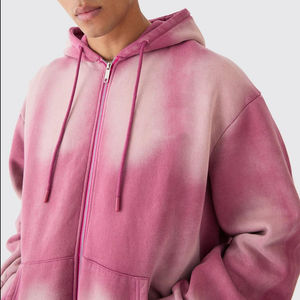 Conjunto Deportivo de Invierno de 2 Piezas para Hombre, 100% Algodón, Felpa, Bordado, Lavado Ácido, con Cierre, Estilo Jogger - Product Image 5