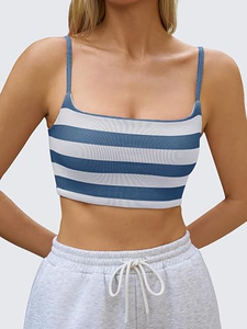 Women Knitted Solid Color Halter Neck Crop Tank <b>Top</b> Casual Style Green - Product Image 4