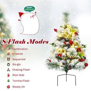 2 Pre-Lit Pathway Flocked Christmas Trees 15.5\" X 15.5\" X 29\" (L X W X H) - Product Image 4