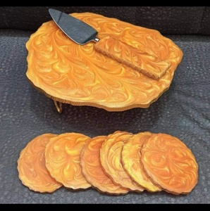 Decorative Handmade Resin Eco-Friendly Durable 12-Inch Round <b>Cake</b> <b>Stand</b> Dessert Display Modern Serving Home Decor - Product Image 4