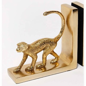 Sujetalibros de Metal Dorado con Diseño de Mono, Organizador de Escritorio para el Hogar, Regalo para Amantes de los Libros, Decoración para Sala de Estar u Oficina - Product Image 2
