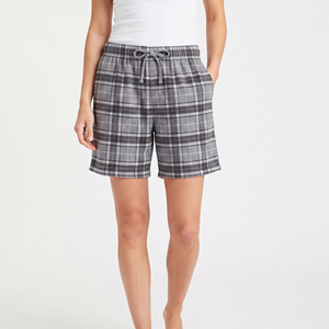 Women's <b>Plaid</b> Flannel <b>Shorts</b> 100% Cotton Drawstring Waist <b>Plaid</b> <b>Shorts</b> Ladies Casual Sleepwear With Pockets <b>Shorts</b> Women - Product Image 1