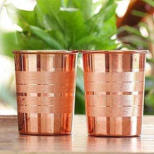 Juego de Vasos de Cobre y Acero Estilo Zen Asiático de 250 ml, 2 Vasos de 300 ml, Venta Caliente, Muestra Disponible, Precio al por Mayor, Grabado - Product Image 3
