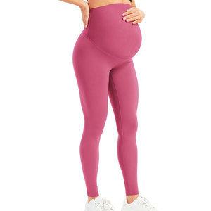 Legging de maternité léger avec construction extensible et panneau de soutien pour le ventre, idéal pour les activités quotidiennes confortables - Product Image 1