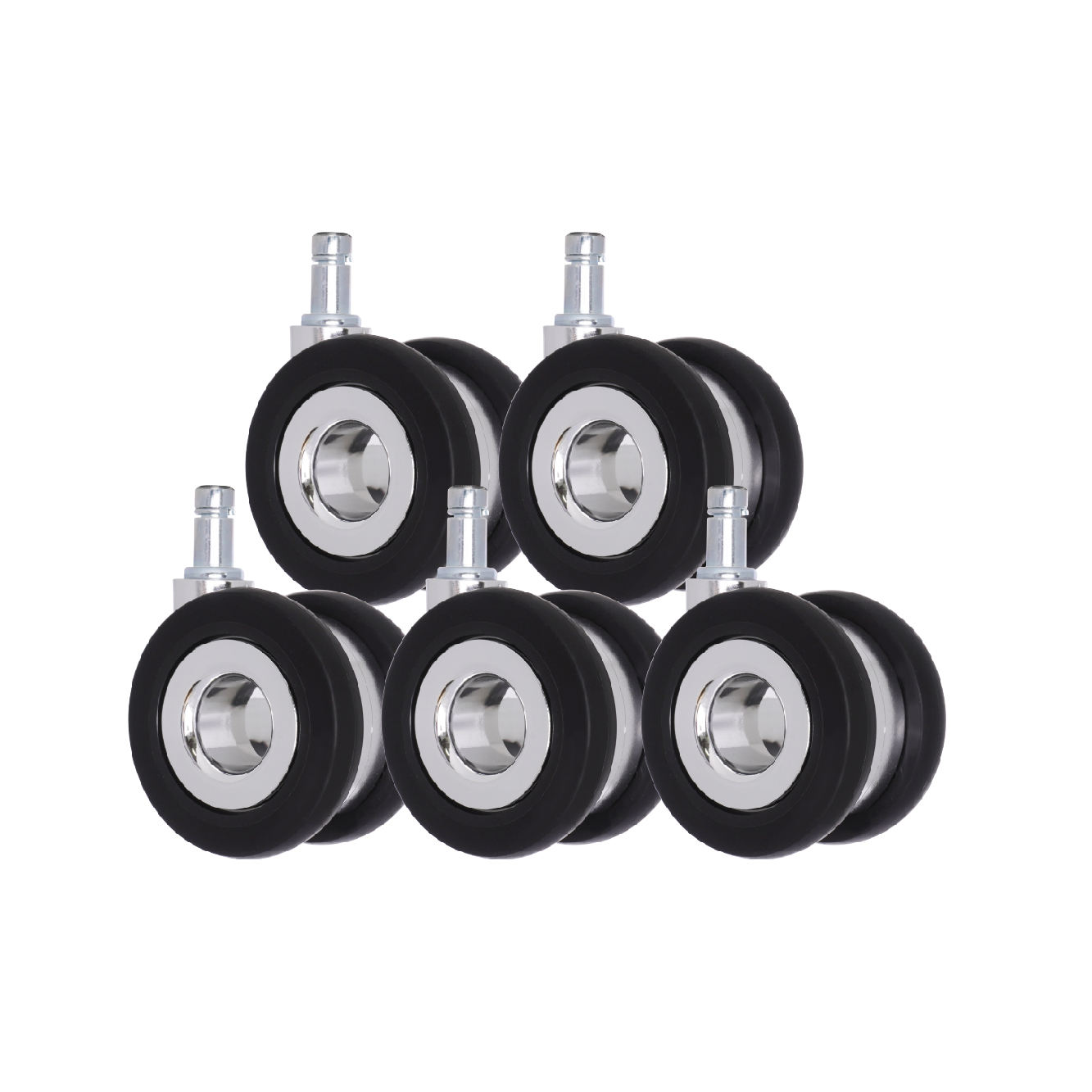 Wholesale 70mm TPR Contemporary Silent Hollow Silver Swivel Caster Wheels Precision Bearing Custom Pack 5-Piece for Office Chair