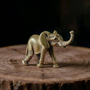 Handcrafted Brass <b>Elephant</b> Statue Decorative Golden Metal <b>Elephant</b> Figurine Luxury Tabletop Animal Sculpture Home Office <b>Decor</b> - Product Image 4