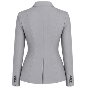 Veste d'équitation gris clair pour femme, coupe ajustée, blazer d'équitation élégant, manteau de compétition équestre, vente en gros personnalisée, mode - Product Image 2