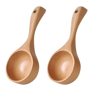 Cuillère en bois réutilisable et écologique avec longues et petites poignées pour poudre de café, feuilles de thé et sel de bain (capacités de 10 ml à 30 ml) - Product Image 1