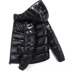 <b>Men</b> Everyday Hooded Bubble <b>Jacket</b> Premium Waterproof <b>Warm</b> Quilted Lightweight Casual Full Zip Winter Regular Fit Outerwear 100% - Product Image 2