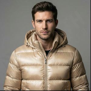 2025 nouvelle mode hommes doudoune manteau d'hiver avec broderie décoration prix de gros pour hommes femmes pour saisons froides canard - Product Image 2