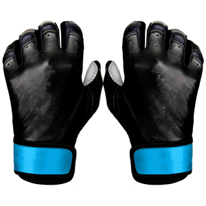 Gants de frappe en cuir noir et bleu, rembourrés, fermeture auto-agrippante, unisexes, pour adultes, gants d'entraînement professionnels pour le baseball - Product Image 1
