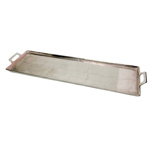 Silver Finished Metal Aluminum Serving <b>Tray</b> With Handle <b>Tea</b> Coffee And Snacks Serving <b>Tray</b> Handcrafted Hotels Supplies - Product Image 3