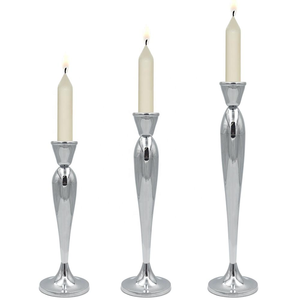 Candelabro de Metal Personalizado de Estilo Moderno con Acabado Plateado para Decoración de Bodas y Hogar - Product Image 2