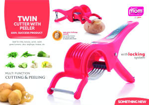 Coupe-légumes et éplucheur Anax Twin Cutter & Peeler avec deux lames en acier inoxydable, durable, réutilisable, portable, en plastique, outil manuel pour fruits et légumes - Product Image 1