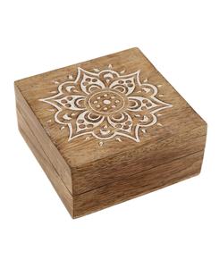 Boîte d'organisation de bijoux en résine avec étui décoratif de rangement rustique fait à la main cadeau en bois polyvalent boîtes de rangement de vente chaude - Product Image 3