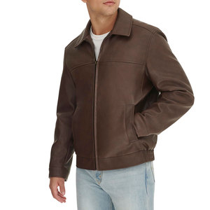 Chaqueta de Cuero Ecológica Transpirable de Alta Calidad con Logotipo Frontal Personalizable, Diseño a Bajo Precio para Hombre, Invierno - Product Image 1