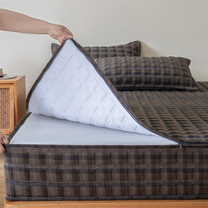 Quilted Woven 300tc 100% Polyester Air-Permeable Folding Mattress Cover Machine Washable All-Season <b>Bed</b> Protection <b>Pad</b> for - Product Image 6