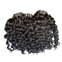 Cheveux humains naturels bouclés ondulés, vierges Remy indiens, cuticules alignées, bruts non traités, pointes épaisses, double trame machine