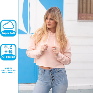 Sudadera corta informal para mujer, de algodón suave, con capucha, manga larga, cómoda, de corte relajado, estilo urbano. - Product Image 4