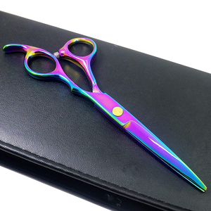 Tijeras de Peluquería de Acero Inoxidable y Titanio Multicolores para Barbería, Tijeras para Recortar el Cabello con Cuchillas Supercortantes - Product Image 2