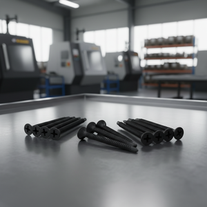 Vis à cloison sèche PDC en acier au carbone classe 8.8, filetage fin/gros, pointe de perçage, autoperceuse, tête bombée/à cornet, revêtement phosphate noir/gris - Product Image 1