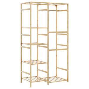 Porte-vêtements et barre de rangement en bambou naturel 39,4 po x 19,7 po x 72,6 po - Product Image 5