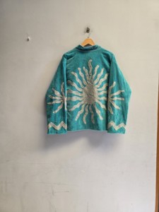 Handmade Teal Velvet Suzani <b>Jacket</b> for Women Bold <b>Silver</b> Sun Embroidery Boho Chic Ethnic Winter Coat Wholesale Fashion Export - Product Image 2