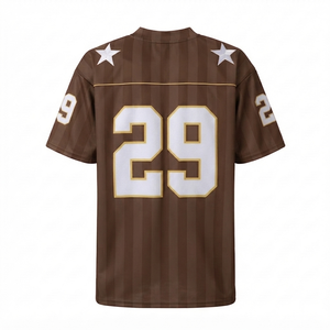 Custom Men's Football Jersey Blue White <b>Gold</b> Player Name 100% Polyester <b>Mesh</b> V-neck Plus Size Athletic Sports <b>Top</b> Number 29 Los - Product Image 4