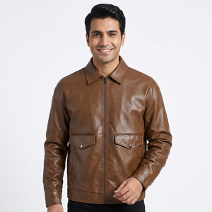 Latest Style Wholesale Windproof <b>Men</b> <b>Leather</b> <b>Jacket</b> Best Selling Waterproof <b>Men</b> <b>Leather</b> <b>Jacket</b> For <b>Men</b> - Product Image 4