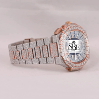 Montre de luxe en diamant pour hommes, boîtier carré, analogique, chiffres romains, quartz, bracelet en acier inoxydable, fermoir à déployement, 41mm