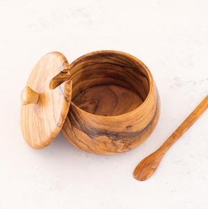 Azucarero de madera con tapa y cuchara, el más vendido, estilo rústico, personalizado. - Product Image 4