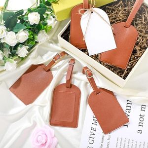 Etiqueta de Equipaje de Cuero PU de Primera Calidad, Color Marrón, para Viajes, Accesorios de Equipaje para Avión, Venta al Por Mayor - Product Image 1