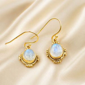 925 Sterling Silver Rainbow Moonstone <b>Dangle</b> <b>Earrings</b> Rose <b>Gold</b> Yellow <b>Gold</b> Plated Handmade Boho Gemstone Drop <b>Earrings</b> Women - Product Image 4
